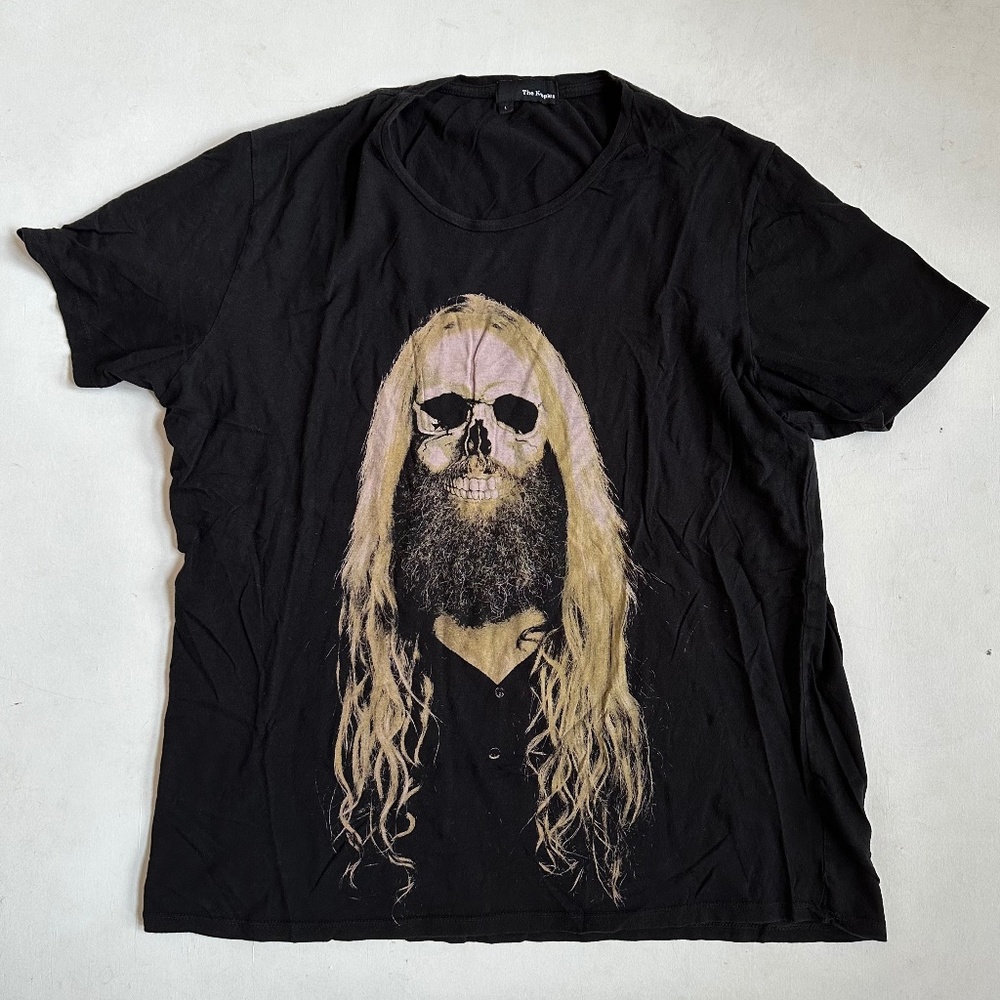 The Kooples Black Bearded Skull Graphic Tee